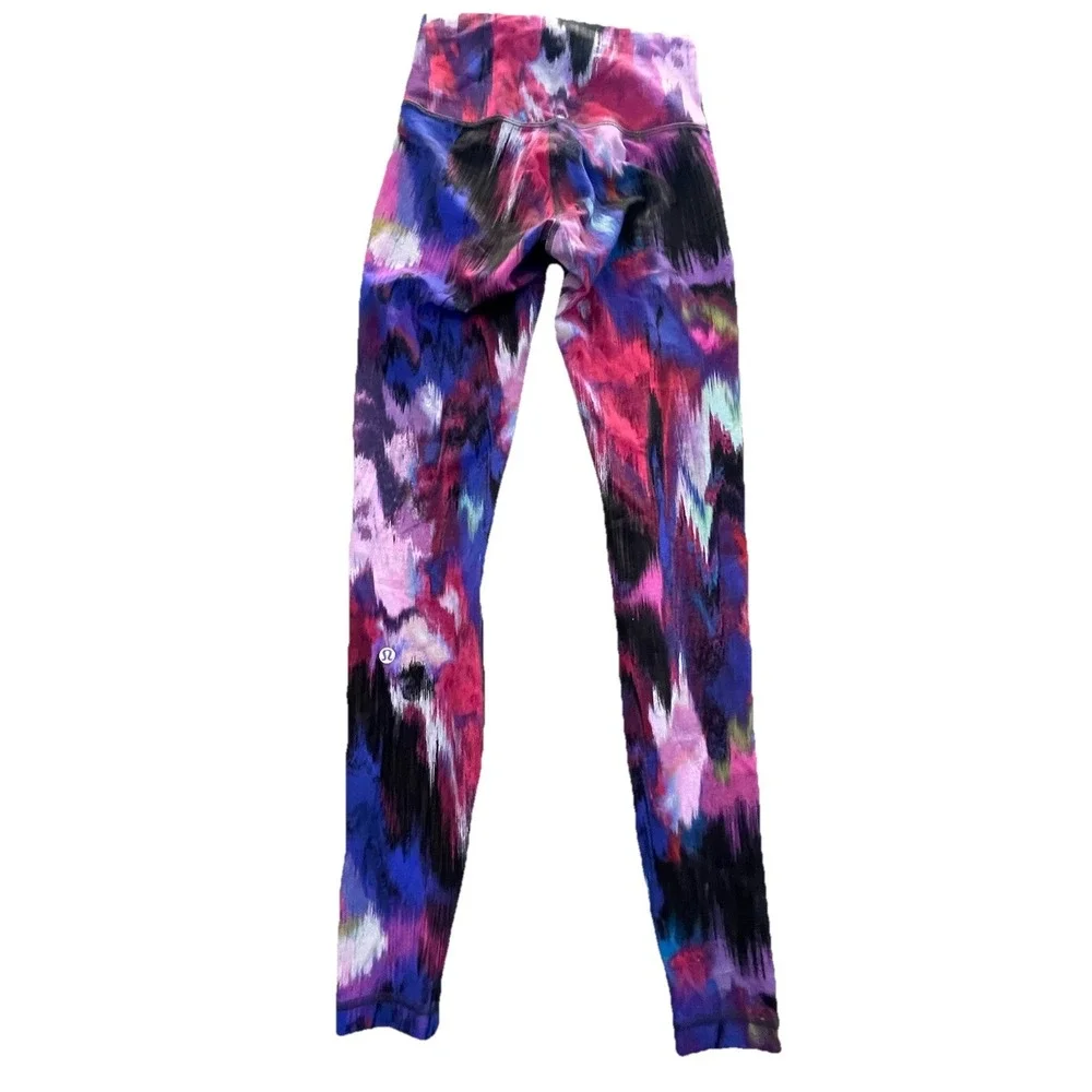 Lululemon Wunder Train High-Rise Tight 28 Pink Multi Size‎ 4 EUC Everlux